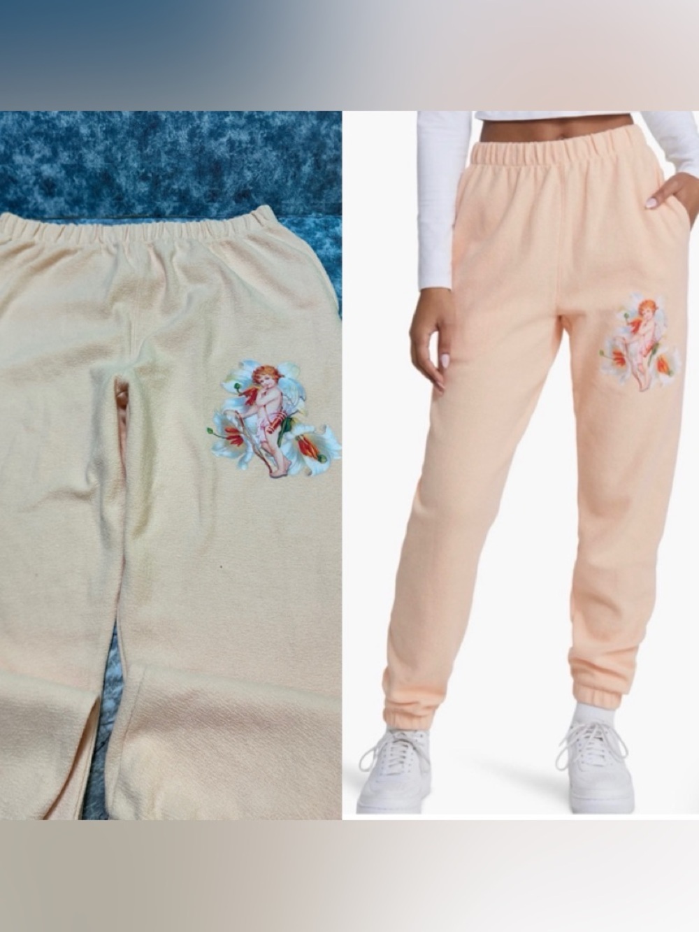 Boys Lie Peach Jogger Pants with Cherub Graphic size XXL
